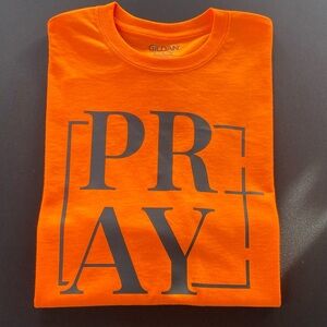 Dani Orange & Black Pray Short Sleeve Tee